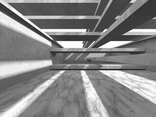 Abstract architecture background. Empty rough concrete interior