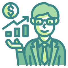 broker blue line icon