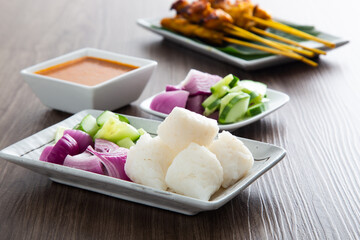 Nasi Himpit or rice cube