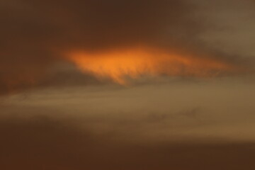 Orange light ,silhouette and clouds sky in the morning