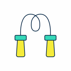 Filled outline Jump rope icon isolated on white background. Skipping rope. Sport equipment. Vector