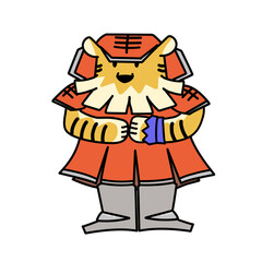 甲冑を着た虎イラスト　RPG風