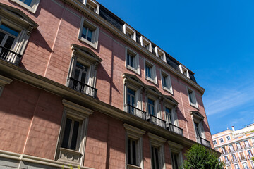Fototapeta premium Old luxury residential building against sky. Madrid. Real estate and architecture concepts