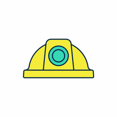 Filled outline Worker safety helmet icon isolated on white background. Vector