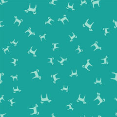 Fototapeta premium Green Dog icon isolated seamless pattern on green background. Vector