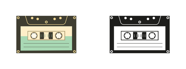 Audio cassette. Vector image.