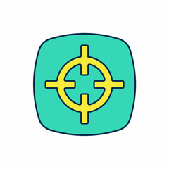 Filled outline Target sport icon isolated on white background. Clean target with numbers for shooting range or shooting. Vector