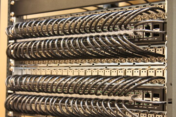 Connecting Ethernet data switches using patch cords in the data center.
