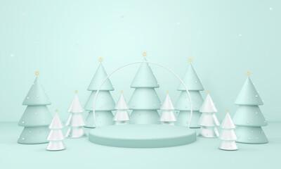 Christmas day for Party and Celebrations in Wall Background. 3D illustration, 3D rendering	