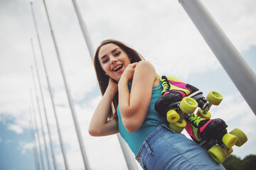 Girl on roller skates