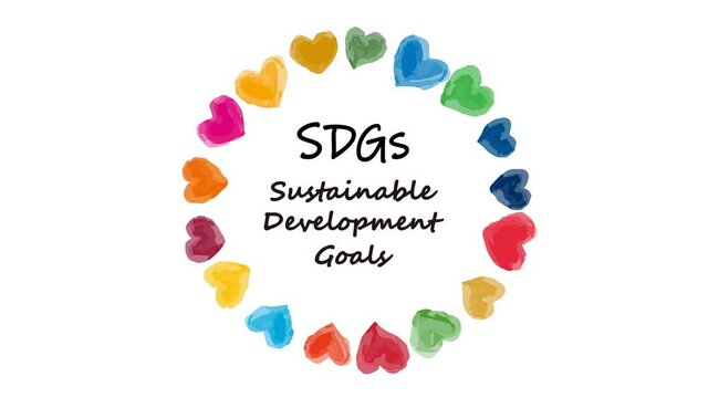 SDGsイメージの水彩のハートループアイコン