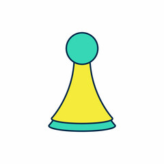 Obraz premium Filled outline Chip for board game icon isolated on white background. Vector