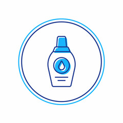 Filled outline Bottle of shampoo icon isolated on white background. Vector