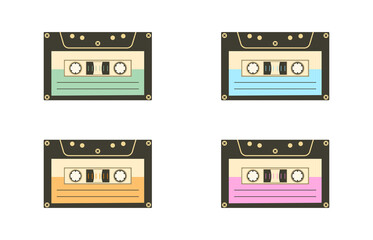 Audio cassette. Vector image.