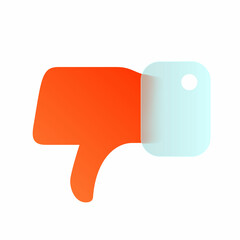 Vector modern trend icon in the style of glassmorphism with gradient, blur and transparency. dislike symbol and icon