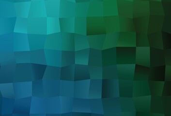 Fototapeta na wymiar Dark Blue, Green vector abstract polygonal cover.