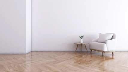 Room interior with Wall Background. 3D rendering ,3D illustration	
