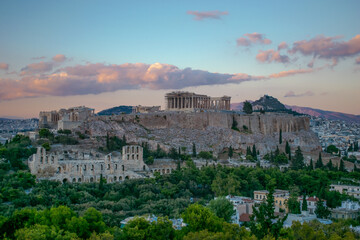 Fototapeta na wymiar Sunset at Acropolis of Athens