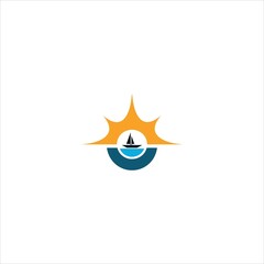 sailing boat logo vector template