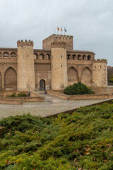 Palace of the Aljaferia of the Hudie kings of Saraqusta in the city of Zaragoza, next to the Ebro...