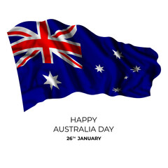 Australia isolated flag for independence day card