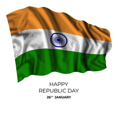India isolated flag for independence day card - 474492653