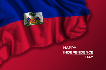 Haiti independence day card with flag