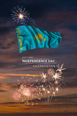 Flag of Kazakhstan on Independence day