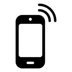 Mobile Phone Ringing Flat Icon Isolated On White Background