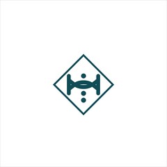 letter h logo vector template tie