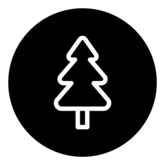 Fir Tree Flat Icon Isolated On White Background