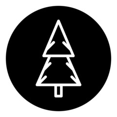 Fir Tree Flat Icon Isolated On White Background