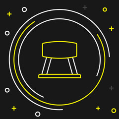 Line Pommel horse icon isolated on black background. Sports equipment for jumping and gymnastics. Colorful outline concept. Vector