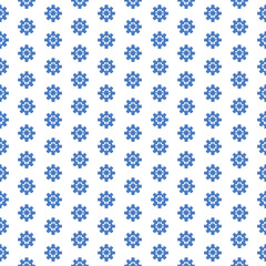 simple vector pixel art seamless pattern of cartoon blue mechanical gears on white background