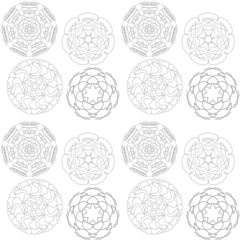 Gray polka dots on white