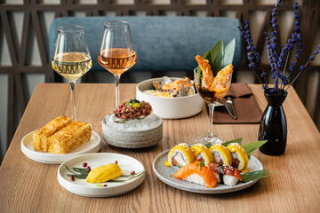 dinner in the asian restaurant