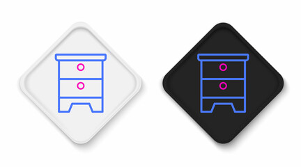 Line Furniture nightstand icon isolated on white background. Colorful outline concept. Vector