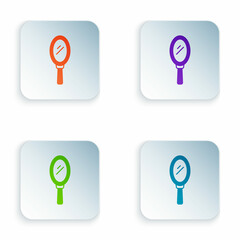 Color Hand mirror icon isolated on white background. Set colorful icons in square buttons. Vector