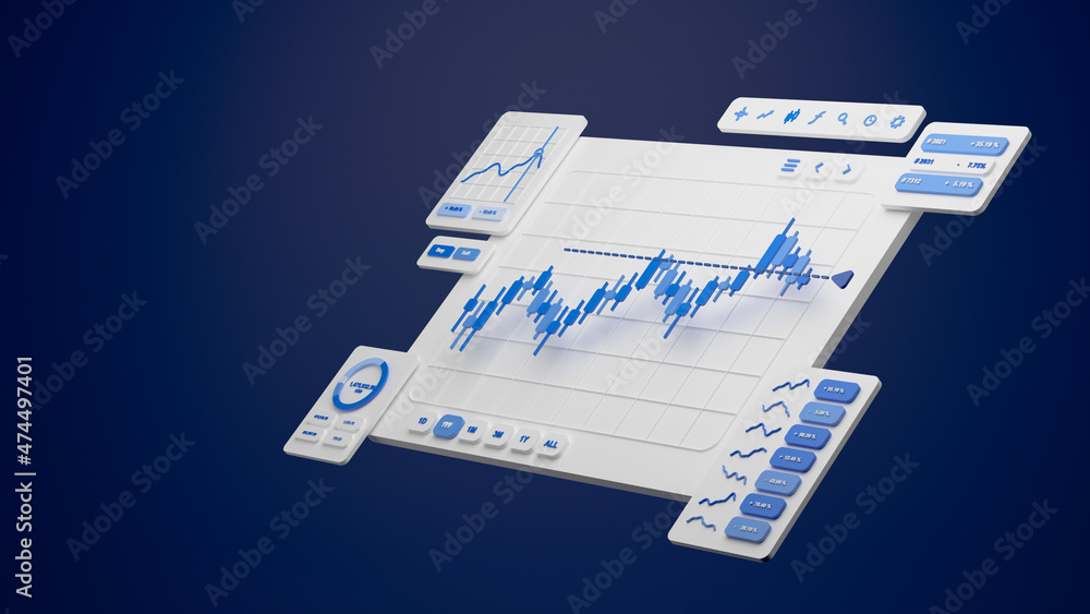 Poster financial business investment stock market forex crypto currency trading candlestick data profits an