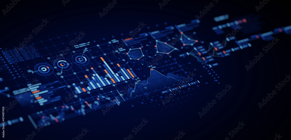Poster financial data document graph chart report statistic marketing research development planning managem