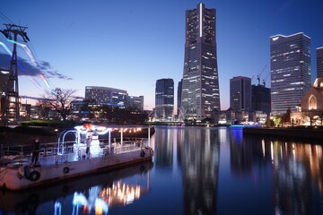 横浜みなとみらいの美しい夜景　
