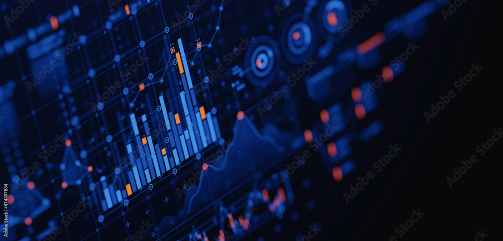 Poster financial data document graph chart report statistic marketing research development planning managem