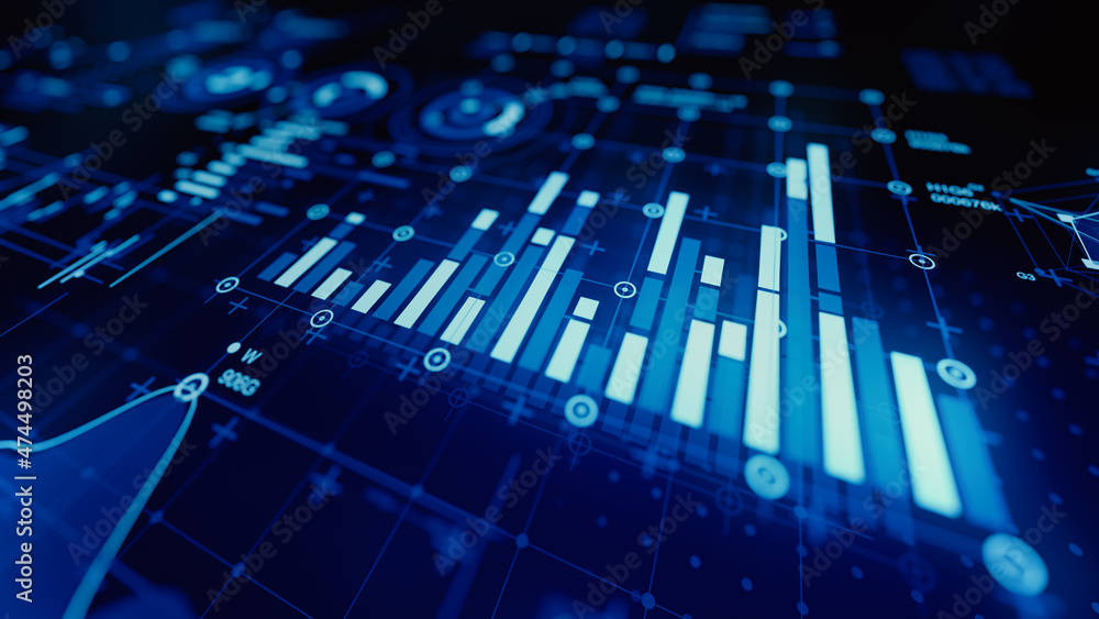 Poster financial data document graph chart report statistic marketing research development planning managem