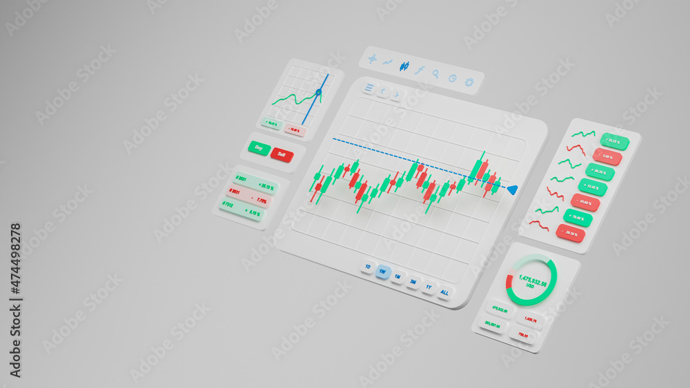 Poster financial business investment stock market forex crypto currency trading candlestick data profits an