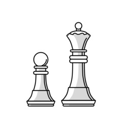 chess figures pawn queen game