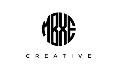 Letters MBXE creative circle logo design vector, 4 letters logo
