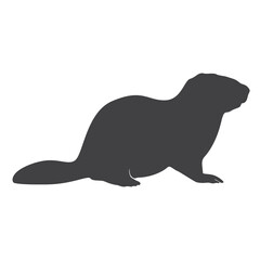 Silhouette of a marmot, icon. Vector illustration.
