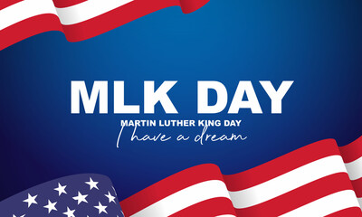 Martin Luther King Jr. Day. MLK. Third Monday in January. Holiday concept. Template for background, banner, card, poster with text inscription. Vector EPS10 illustration