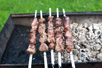 Pork neck on skewers