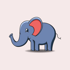 Cute elephant mascot character illustration